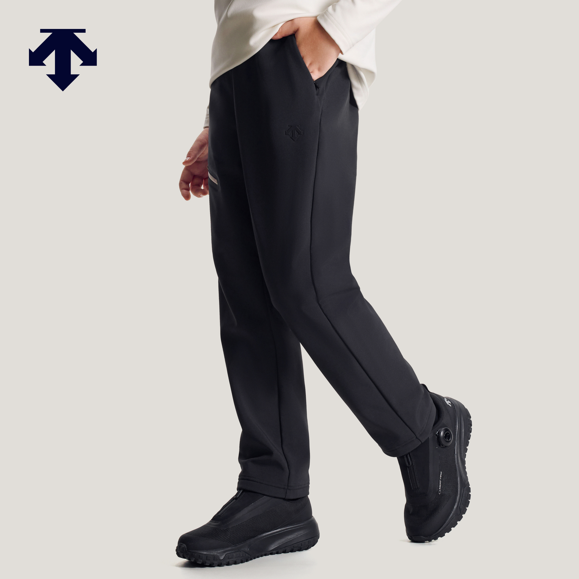 DESCENTE迪桑特 儿童SKI STYLE系列男女童同款梭织运动长裤