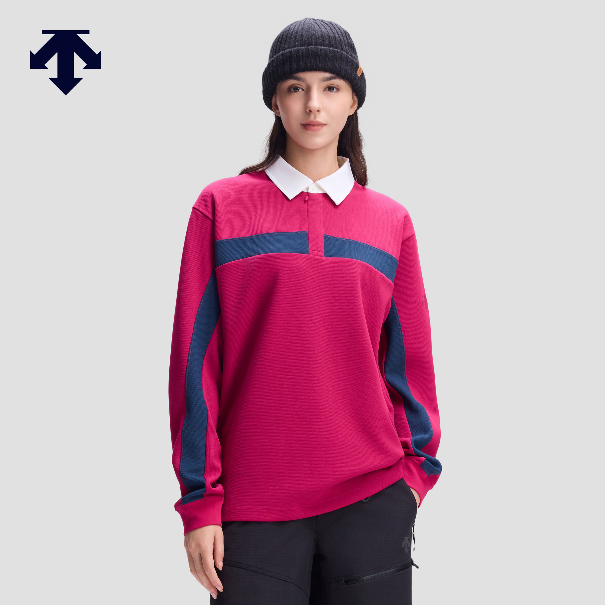 DESCENTE迪桑特SNOWBOARD STYLE系列男女同款长袖POLO衫,运动服/休闲服装,运动POLO衫,淘宝优惠券,粉丝福利购,淘宝优惠卷