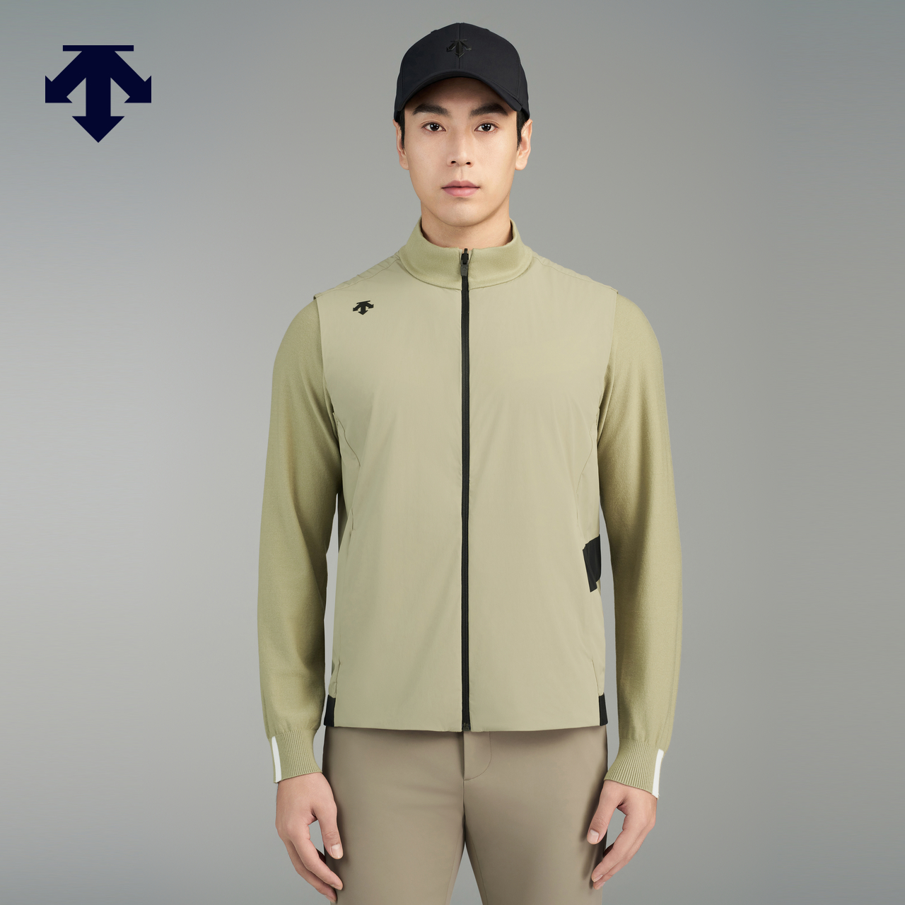 DESCENTEGOLF迪桑特高尔夫男毛织夹克外套正反两穿 春夏