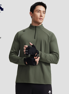 DESCENTE迪桑特TRAINING综训训练运动健身男士吸湿速干长袖针织衫