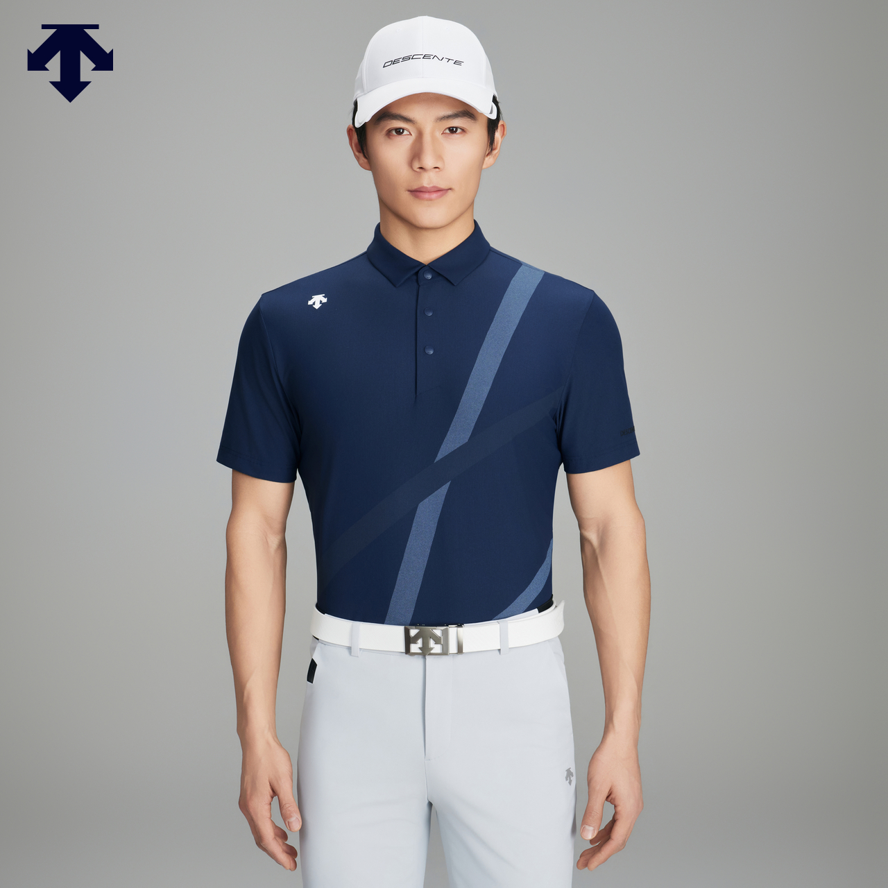 DESCENTEGOLF迪桑特高尔夫男士弹力透气短袖POLO衫 春夏