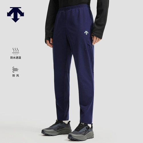 DESCENTE迪桑特RUNNING系列F360防风防水透湿男士针织运动长裤