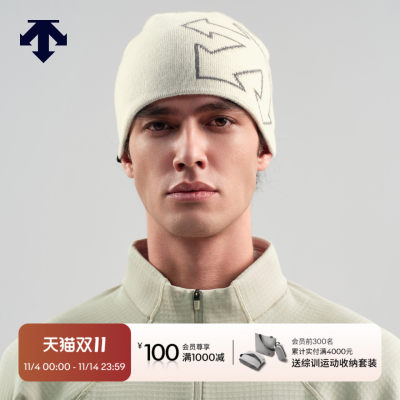 DESCENTE迪桑特SNOWBOARD系列男女同款印花LOGO针织帽