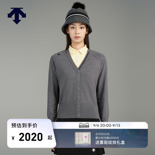 DESCENTEGOLF迪桑特高尔夫女士V领针织开衫