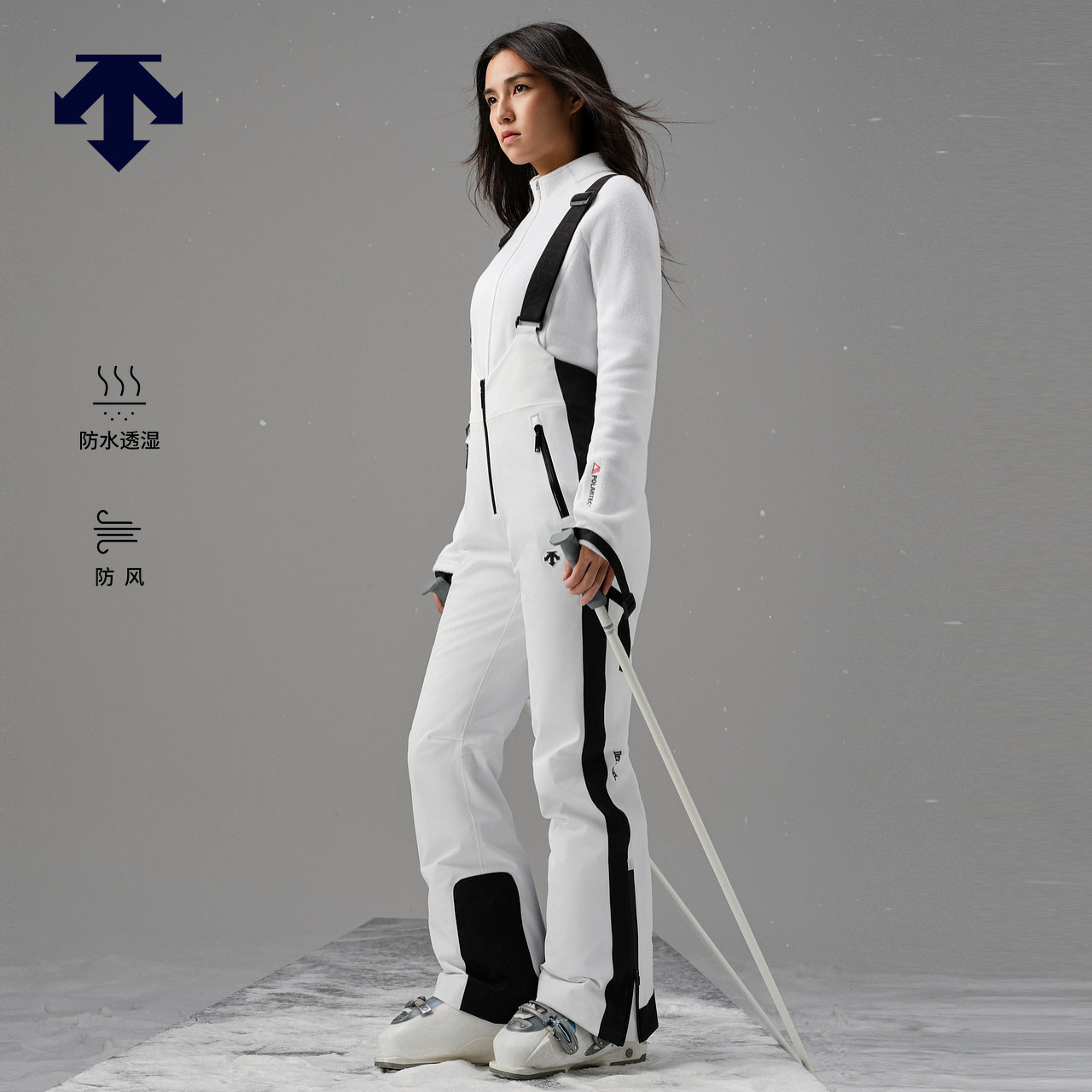 DESCENTE迪桑特女士防风防水透湿P棉保暖专业双板滑雪裤