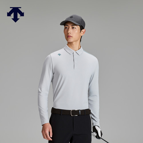 【进口肌理面料】迪桑特高尔夫男士PRO防晒长袖POLO衫 秋季新品