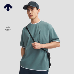 衫 DESCENTE迪桑特BLEU系列都市骑行男士 梭织短袖
