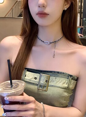 字母颈链气质项链锁骨链