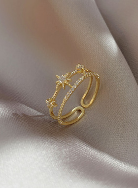 轻奢ins冷淡风小众复古指环戒子