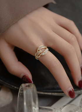 欧美高级感轻奢微镶锆石戒指小众