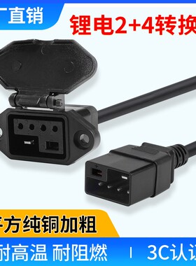 9号九号电动车2+2新国标2+4锂电池充电器 转换线转换器放电转接线