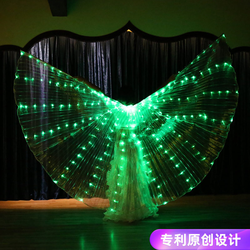 2026新款舞娘LED发光翅膀舞翅跳舞发光道具表演肚皮舞翅膀精简