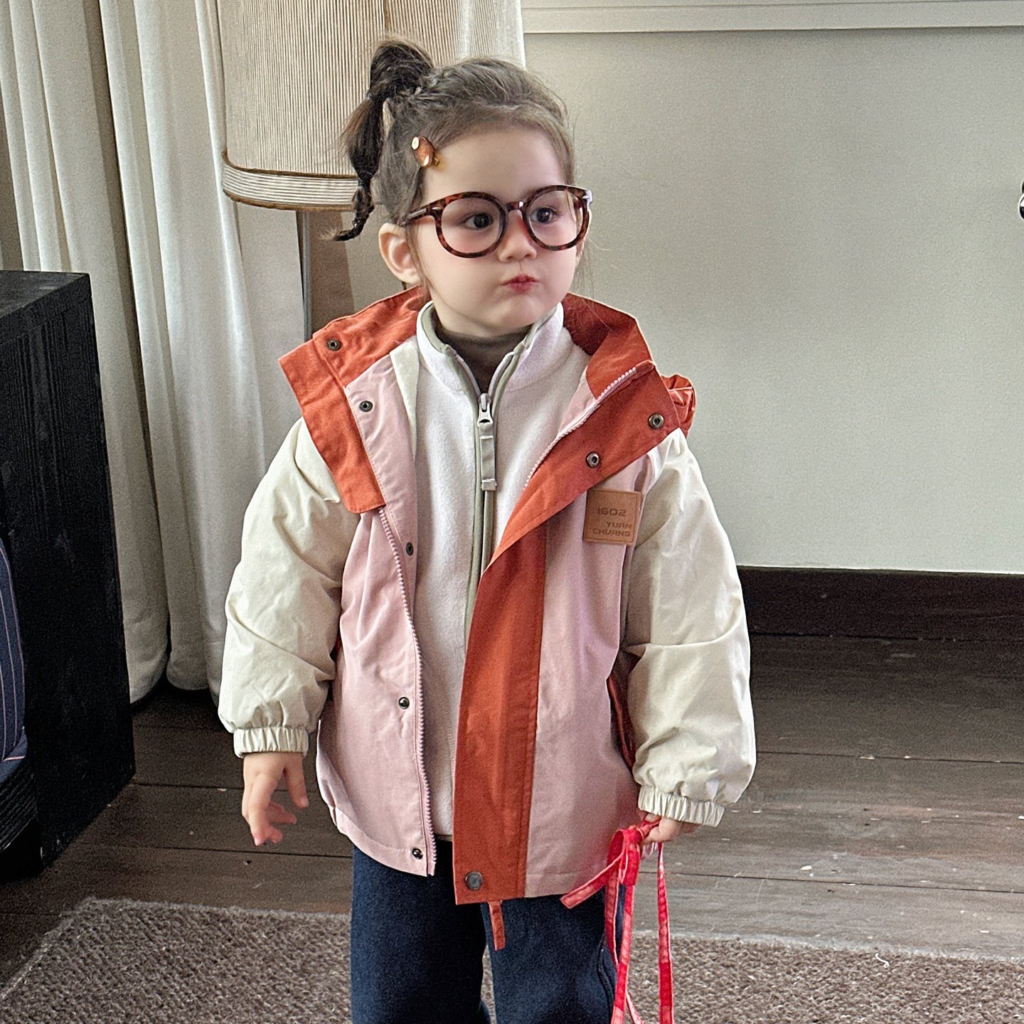 2025新款女童冲锋衣两件套装加棉秋冬季儿童加绒加厚棉衣宝宝