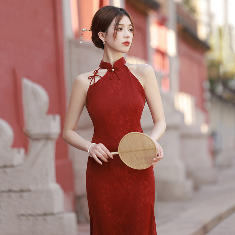 2026新款无袖红色国风新中式改良旗袍年轻款性感修身高端气质