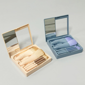 5支带镜子盒装 程十安推荐 迷你便携化妆刷套装 旅行眼影散粉眉刷子