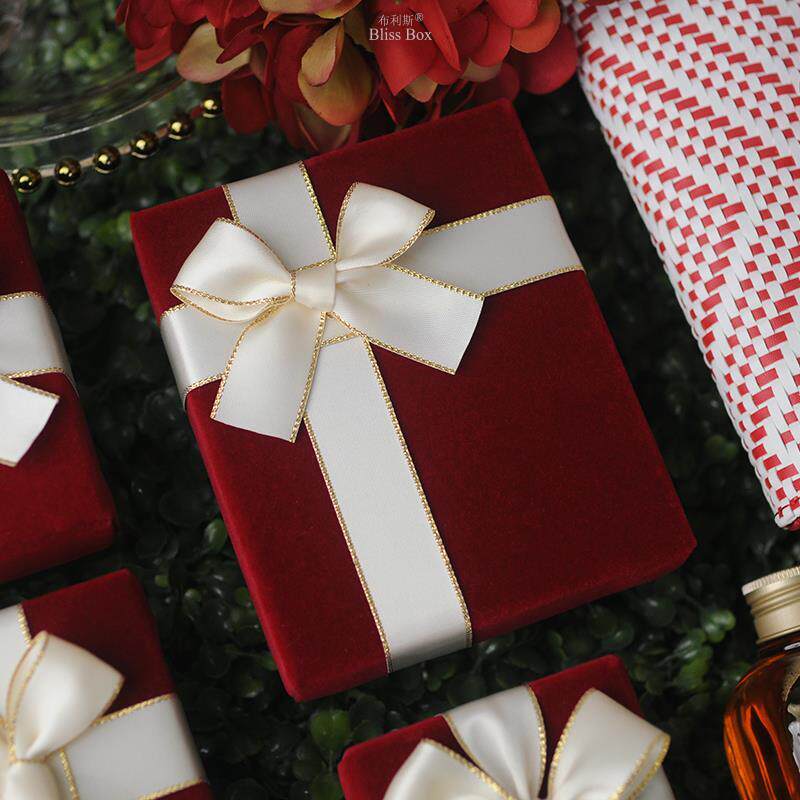 礼物空盒velvet gift box empty christmas wrapping paper box