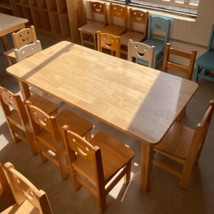 源林教具幼儿园实木桌椅成套批量工厂早教中心儿童培训班学习桌子
