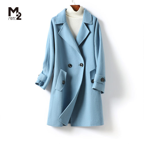 m2品牌折扣春秋洋气大码毛呢外套