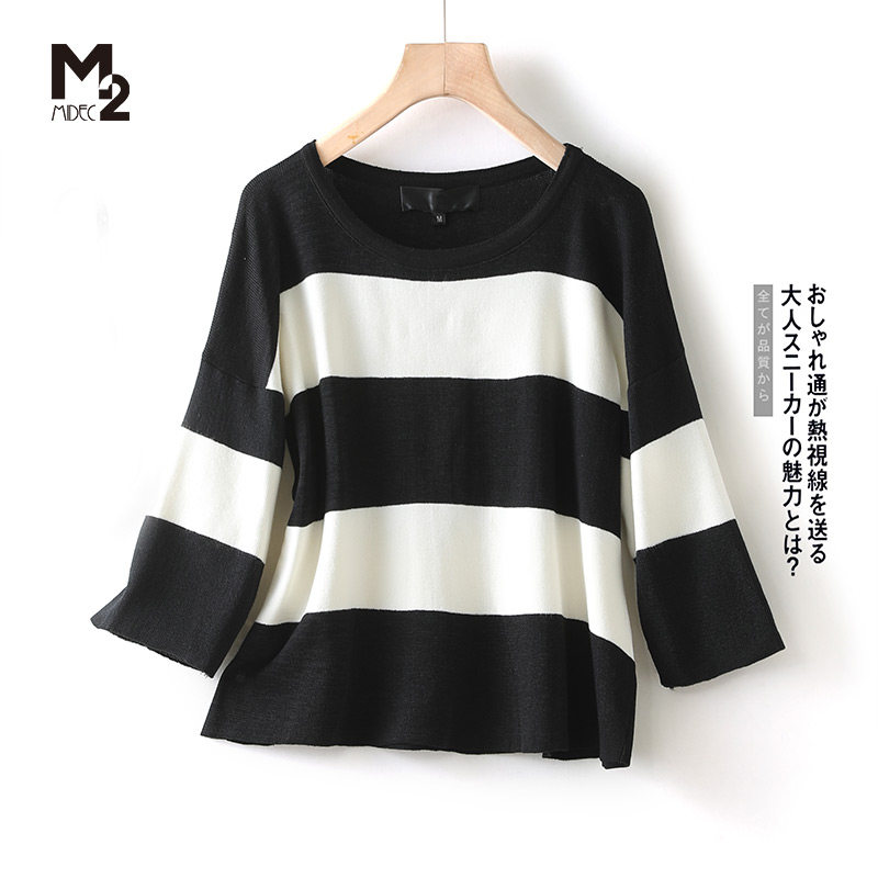 m2女装品牌折扣上衣春夏圆领长袖