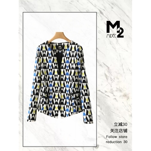 职业OL短款 气质小众西装 通勤外套 收腰洋气时尚 M2折扣店春新款