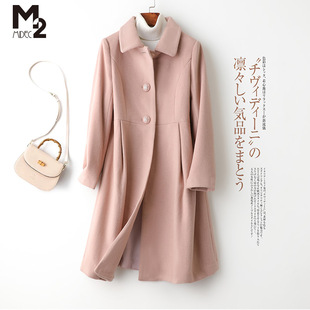 【品牌断码清仓】M2女装毛呢大衣呢子宽松大码中长款羊毛外套
