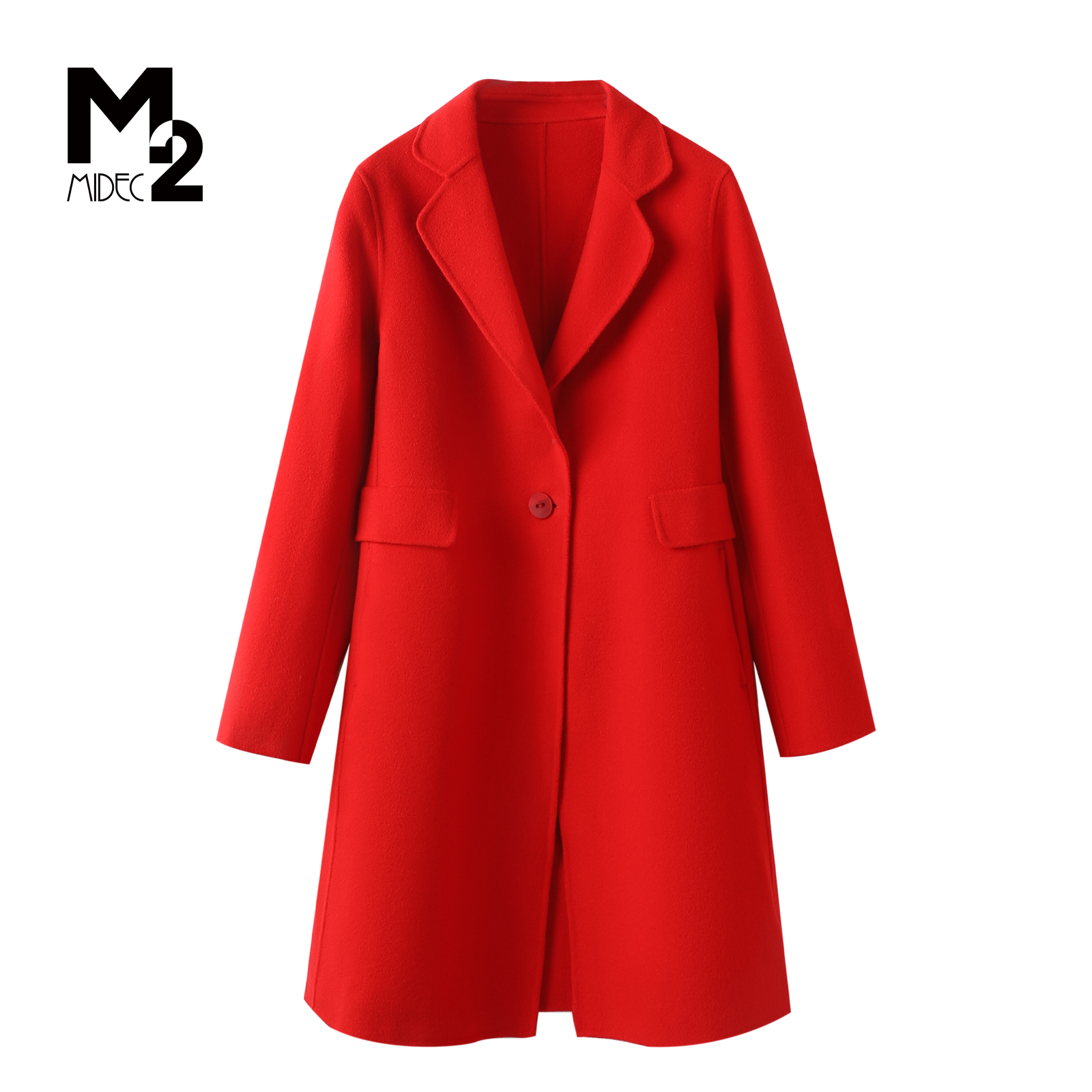 M2折扣店冬羊毛呢中长款大码大衣
