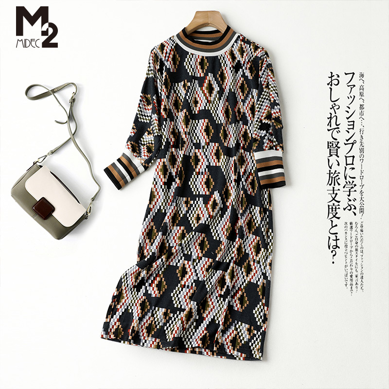 m2女装品牌折扣针织碎花气质洋气
