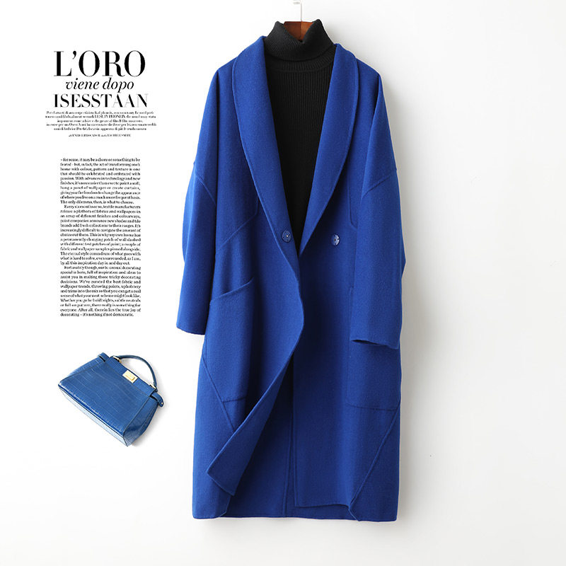 秋冬新款宽松显瘦中年风毛呢大衣