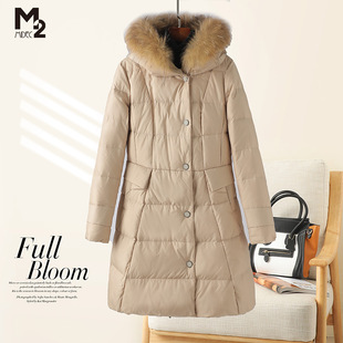 品牌断码 中长款 清仓 秋冬白鸭绒宽松大码 轻薄羽绒服 M2女装