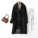 品牌断码 黑色羊毛中长款 清仓 气质大码 毛呢大衣女 女装