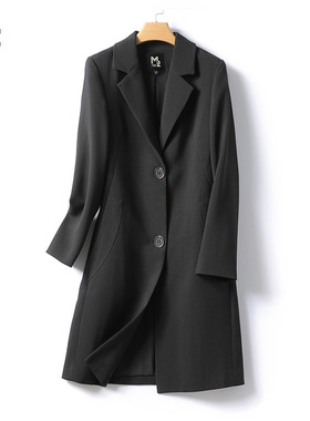 【品牌断码清仓】M2女装风衣中长款春秋气质宽松大码红色经典外套