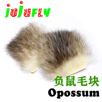 飞蝇钓若虫躯体纤维毛钩绑制材料 Opossum负鼠真毛皮 长毛绒纤维