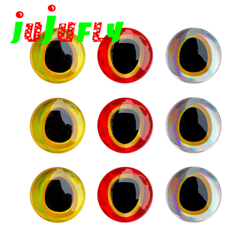 飞天啾 飞蝇路亚饵10 12mm炫彩水晶仿真3D Fish Eye 飞钓钩仿真眼