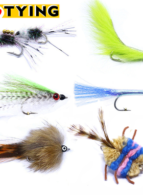 飞钓假饵 2#-2/0海钓钩 海鲈北梭鱼鲷鱼通杀海水飞蝇钩 仿生鱼饵