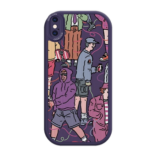 适用于苹果x手机壳竖条纹新款xr男iPhonexs保护套xsmax大眼睛硅胶软壳卡通防摔ip外壳ipone美式