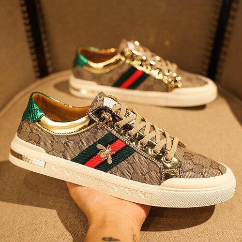 启步潮鞋官方旗舰店小蜜蜂男鞋春季轻奢不系带懒人欧洲站休闲板鞋