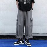 休闲男夏季ins港风直筒潮流男生工装裤男411-1-k173-p40，男装休闲裤，星座410-2