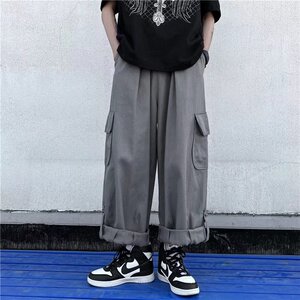 休闲男夏季ins港风直筒潮流男生工装裤男411-1-k173-p40图片