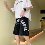 美式高街短裤男夏季ins休闲中裤篮球五分裤411-1-D533-P28，男装休闲裤，星座410-2