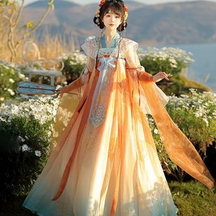 明制宋制唐制汉服女吊带裙刺绣印花春夏款诃子裙大袖衫襦裙套装