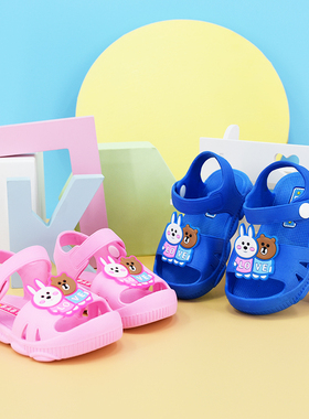 春夏季儿童可爱卡通学步凉鞋男小童女宝宝婴儿幼儿软底鞋子1-2岁3