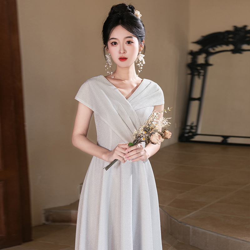 大码晚礼服女主持人演出礼服裙