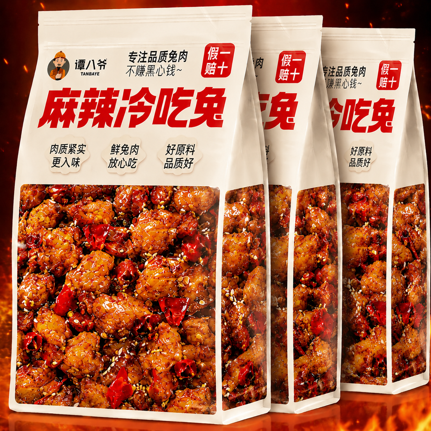 谭八爷冷吃兔肉120g香辣味自贡冷吃四川特产兔肉兔丁即食解馋零食