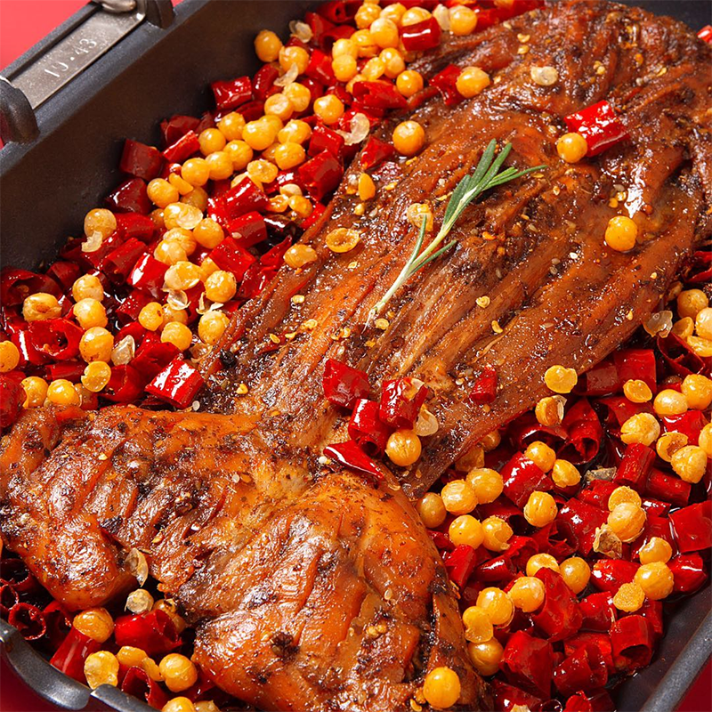 谭八爷手撕兔整只香辣烤兔720g四川特产小吃零食手撕烤兔开袋即食