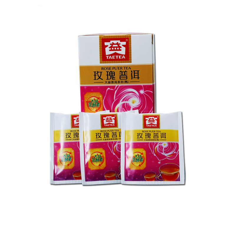 大益普洱茶 新版玫瑰普洱花茶 1.6*25袋泡熟茶办公室旅游便携快捷