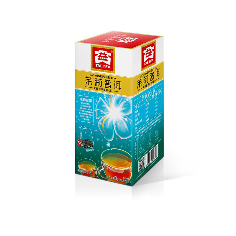 大益茉莉普洱袋泡生茶1.6g*25袋40g装便携速冲包邮茉莉花茶包