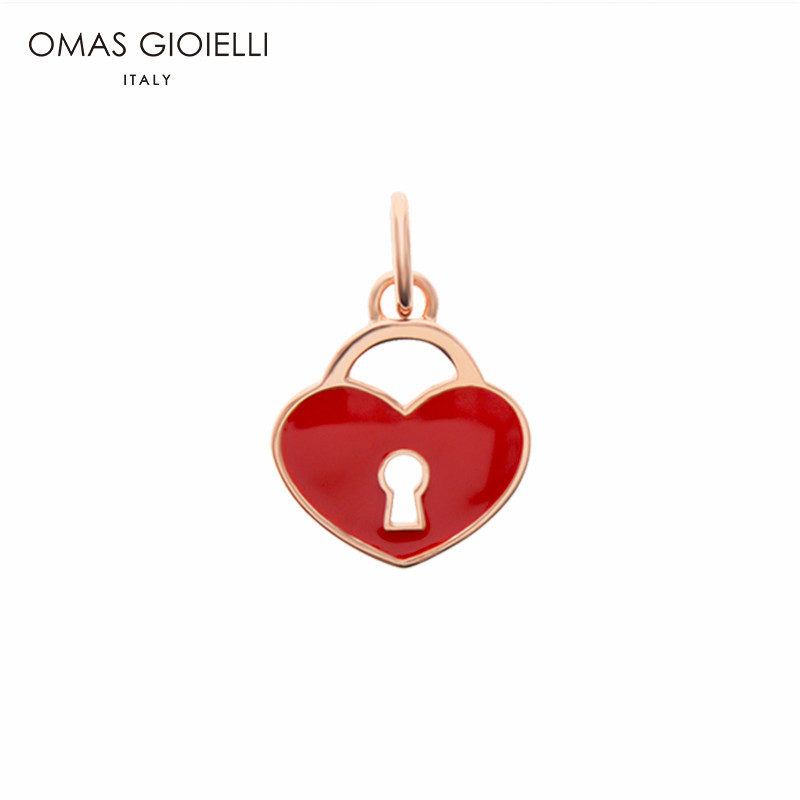 原创心颜系列银镀金彩色锁形饰品