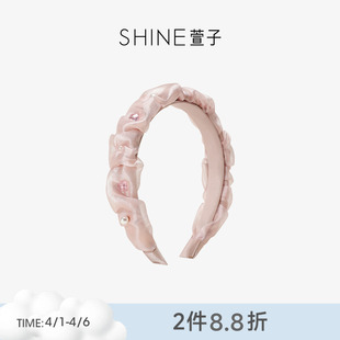SHINE萱子饰品海棠系列优雅褶皱发卡缎面纱发箍发饰早春配色