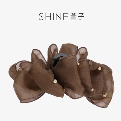 SHINE萱子咖羽梦影系列褶皱抓夹