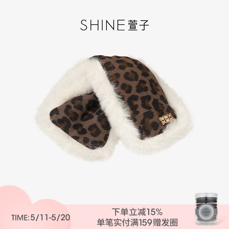 SHINE萱子饰品豹富女孩系列复古豹纹三角抓夹甜美时髦